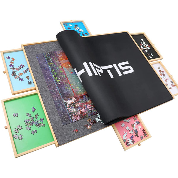 DreamDwell Home 35" X27" Wooden Puzzle Board For Jigsaw Puzzles Up To